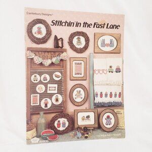 Stitchin' In the Fast Lane Cross Stitch Leaflet Canterbury Designs 45 Country